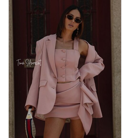 BLOGGER'S FAVE! Zara 2 Piece Voluminous Skort And Bustier Set Pink NWT - Picture 8 of 17